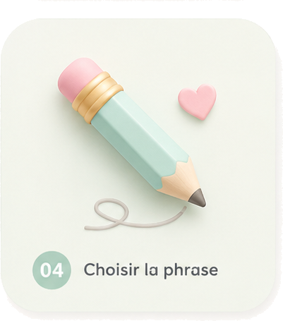 Étape 4 : choisir la phrase
