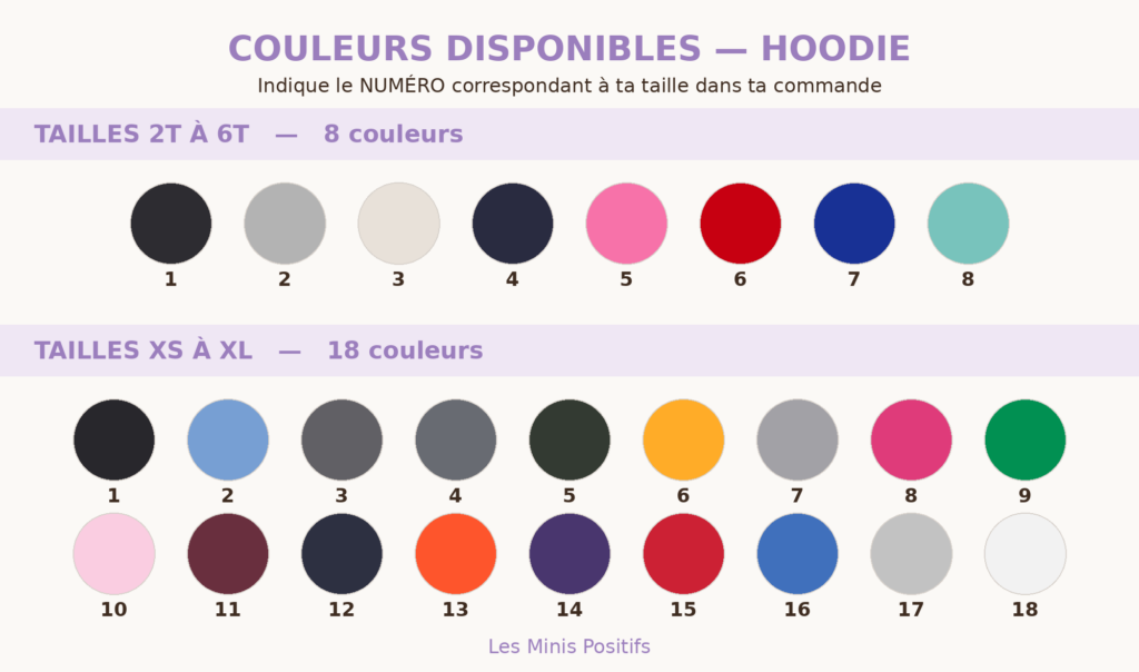 Guide des couleurs — Hoodie