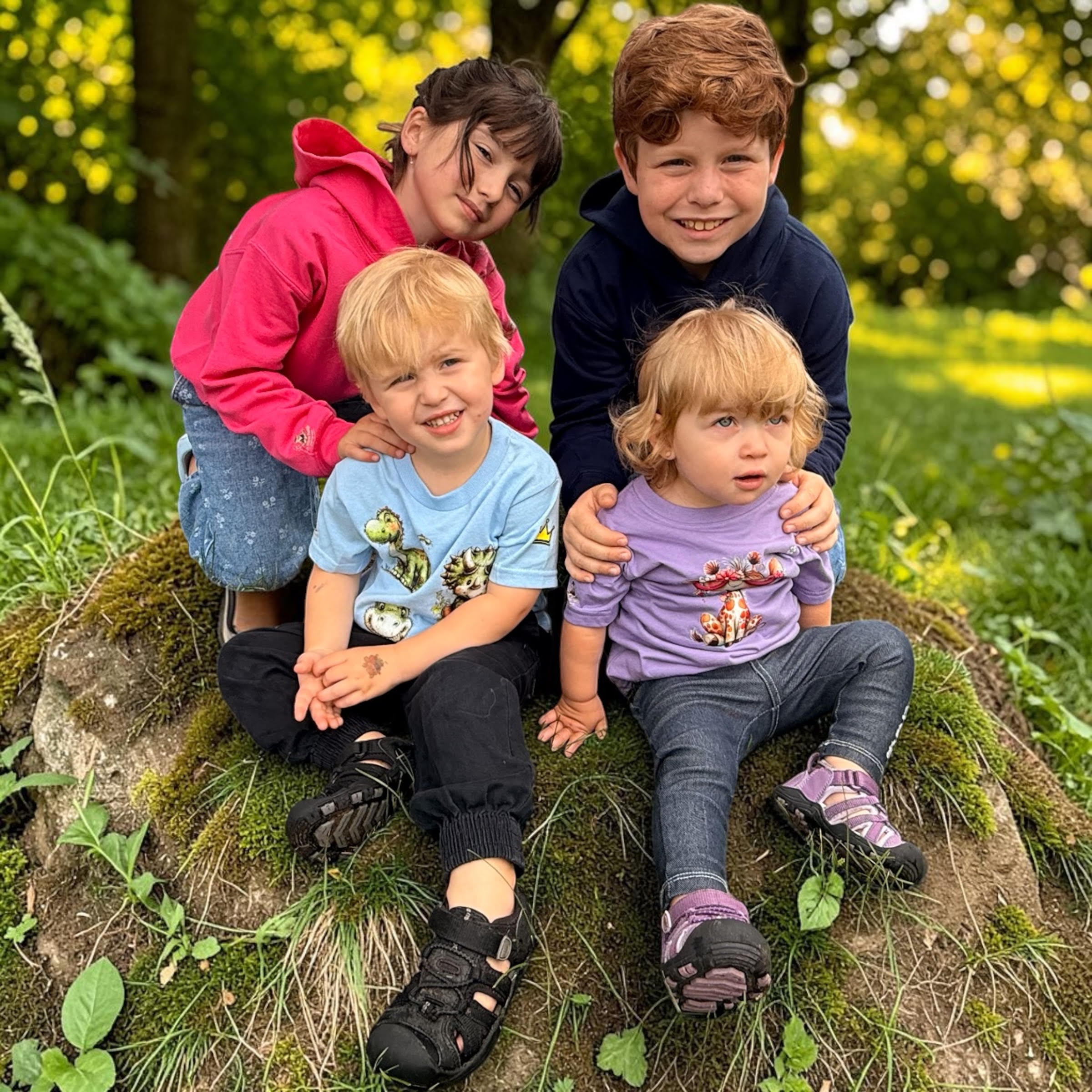 Enfant portant un hoodie bleu personnalisé Les Minis Positifs